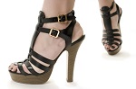 high heels black sandals