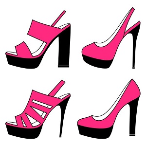 4 different styles of high heel shoes